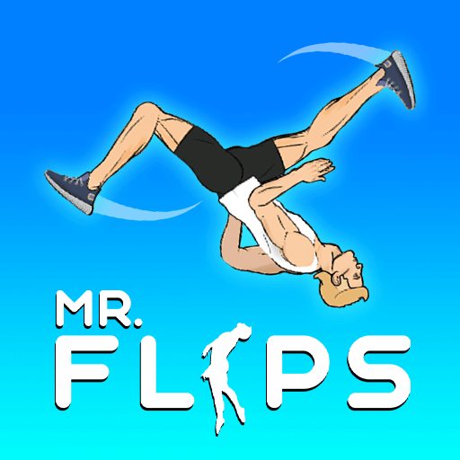 The character in Mr Flip is upside down while performing an aerial somersault.